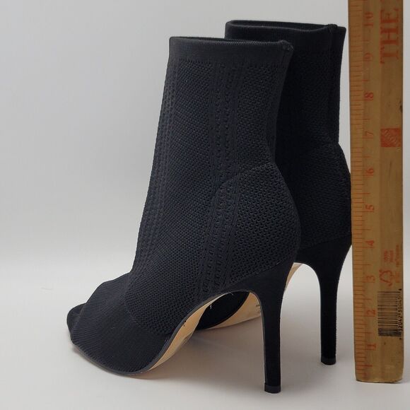 Catherine Malandrino Nitty Stretch Ankle Pull On Open Peep Toe Sock Heel Boot 9 - Picture 2 of 13
